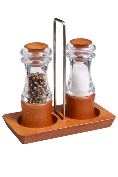 Dárková sada mlýnků na koření KLASIK buk, odstín třešeň